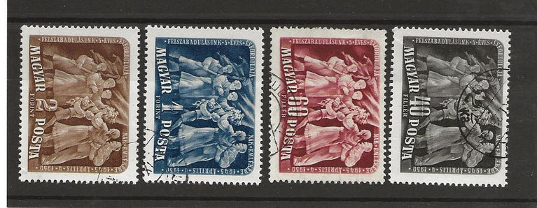 HUNGARY 1950 5th ANNIVERARY OF LIBERATION SG 1101-1104 VFU (4) CAT £3.75